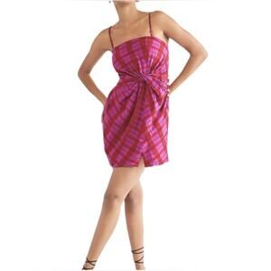 NWT Free People Suits Me Fine Mini Dress Size Large Plaid Cotton